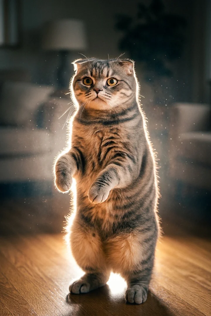 Lofi Dusk Filter Backlit Cat Portrait example